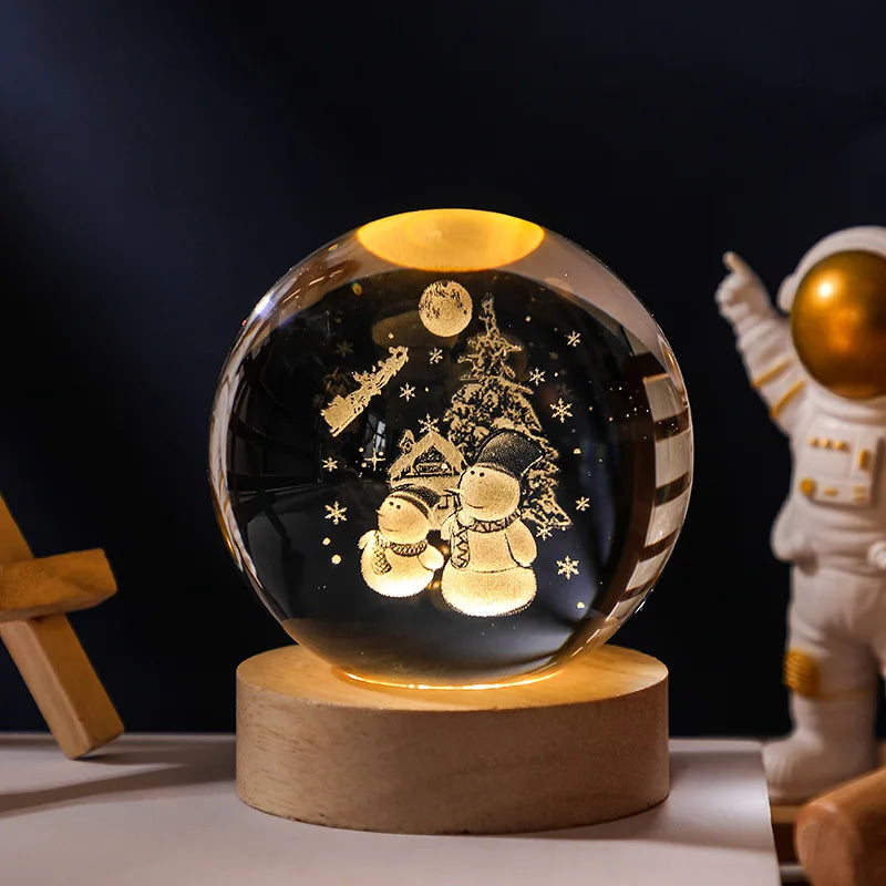 Glowing Planet 3D Crystal Bedside Night Lamp