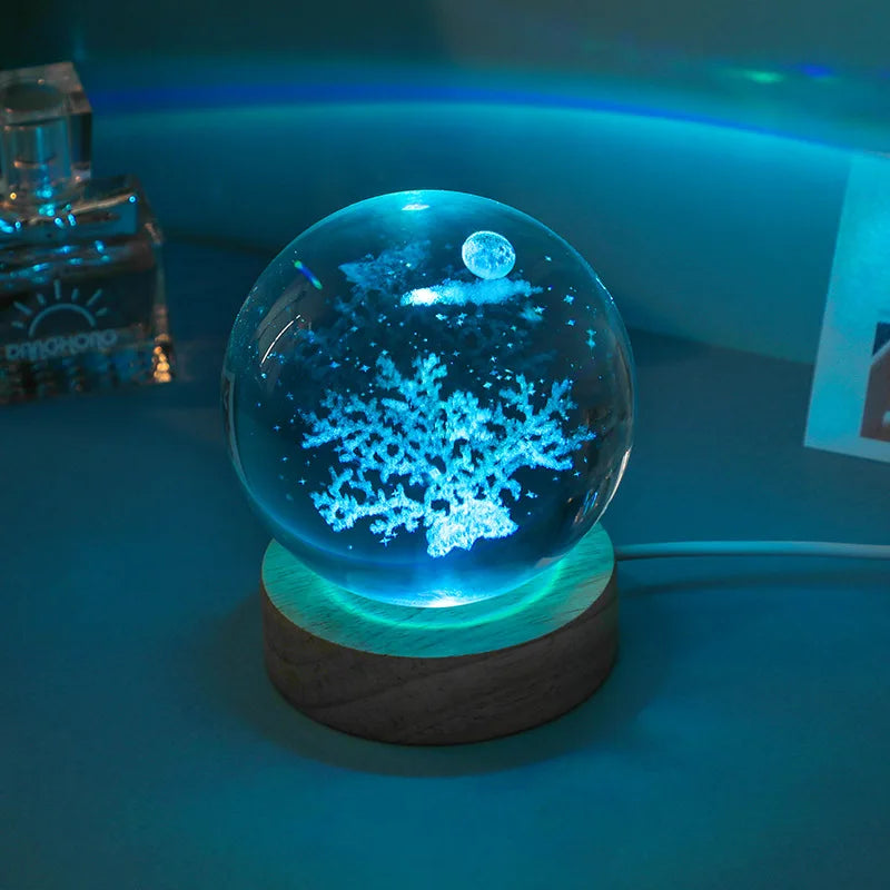 Glowing Planet 3D Crystal Bedside Night Lamp