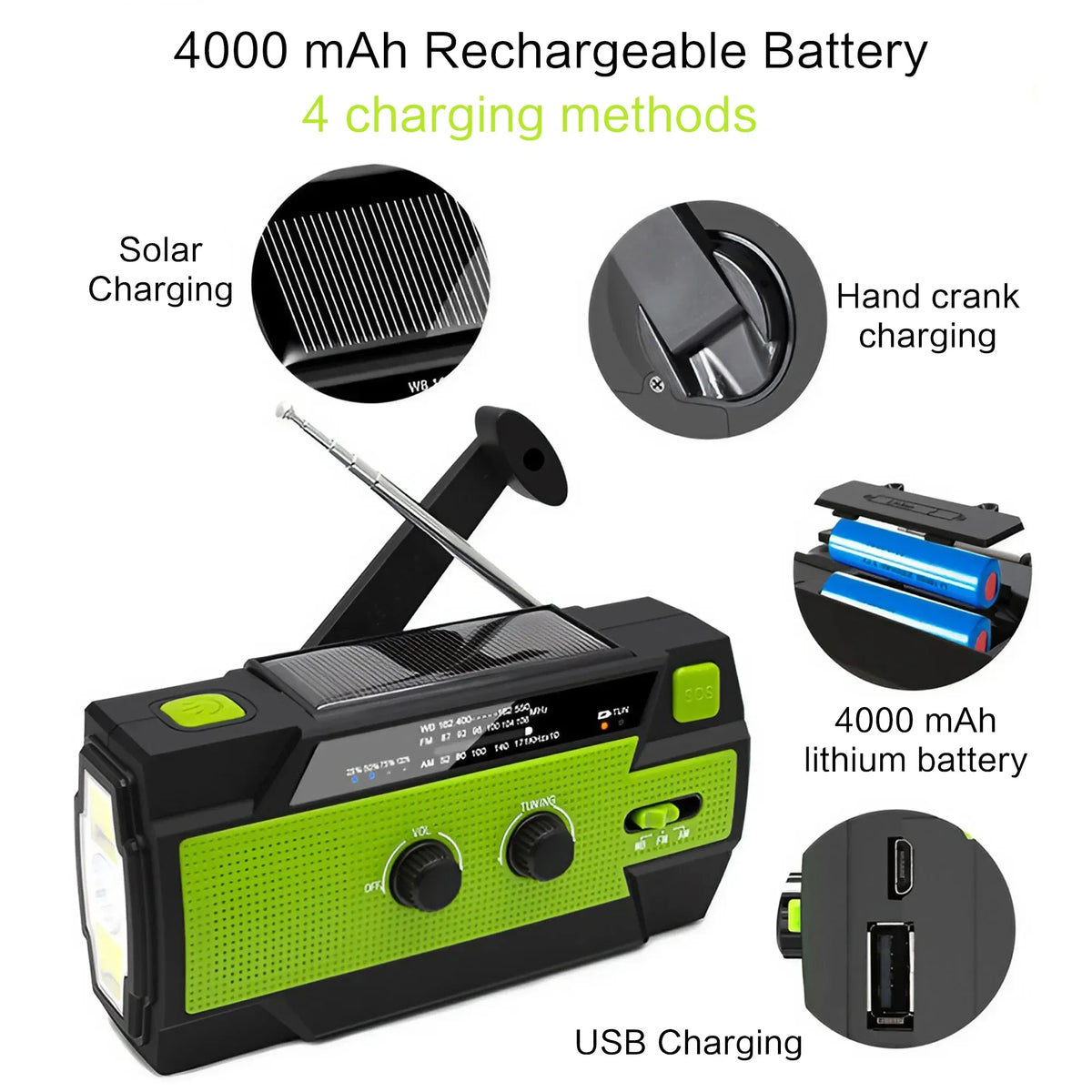 Emergency Radio with Rechargeable LED Light