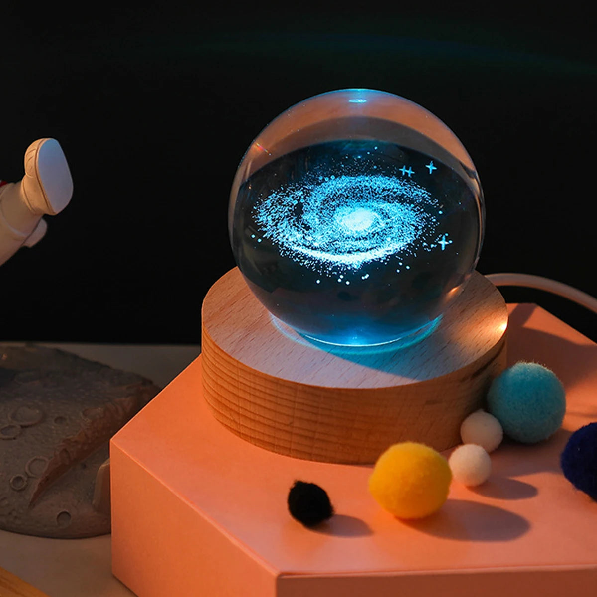 Glowing Planet 3D Crystal Bedside Night Lamp