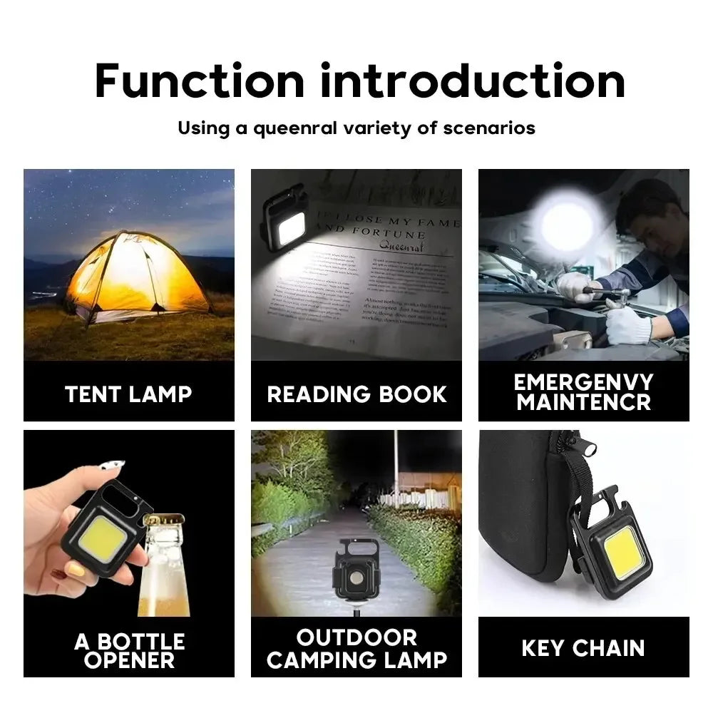 Mini LED Flashlight Keychain with USB Charging