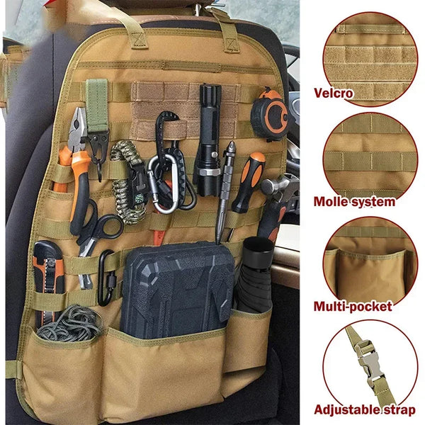 Vehicle Seat Protector With Molle Storage