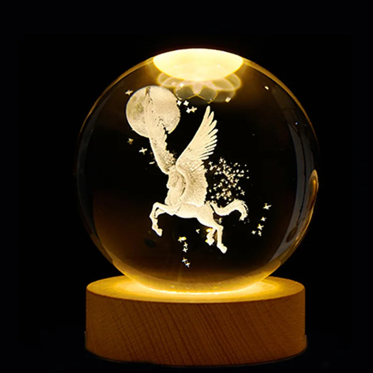 Glowing Planet 3D Crystal Bedside Night Lamp
