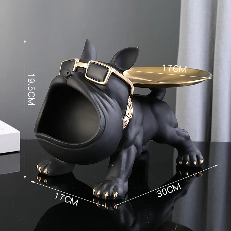 Bulldog Resin Sculpture Home Storage Box Décor