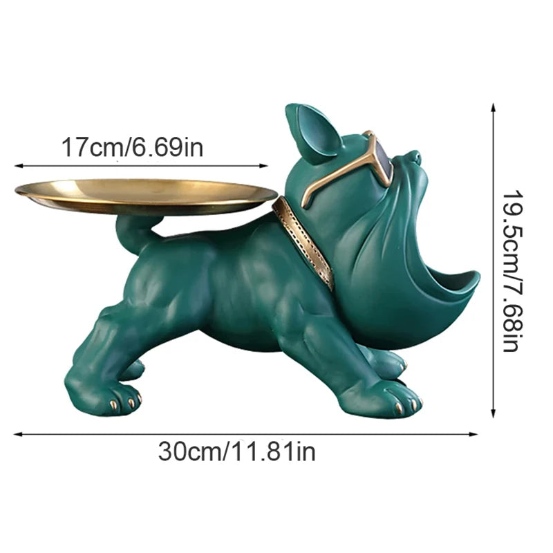 Bulldog Resin Sculpture Home Storage Box Décor