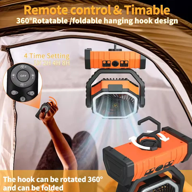 High Capacity Wireless Outdoor Camping Fan