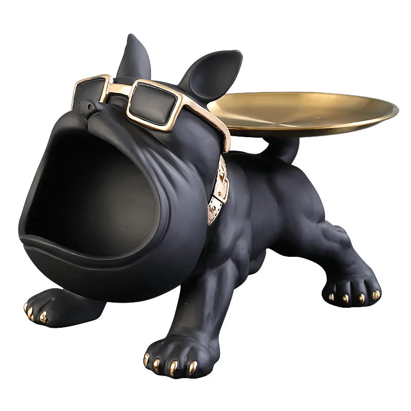 Bulldog Resin Sculpture Home Storage Box Décor