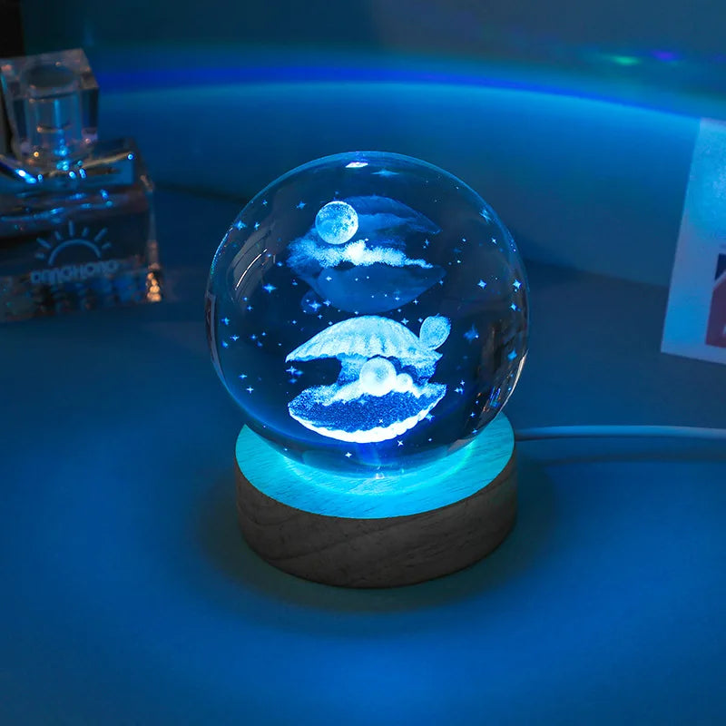 Glowing Planet 3D Crystal Bedside Night Lamp