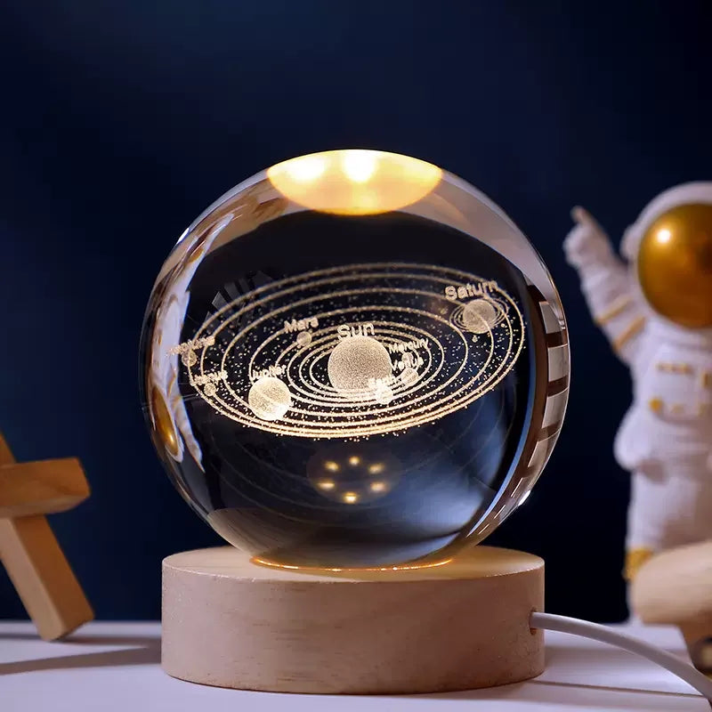 Glowing Planet 3D Crystal Bedside Night Lamp