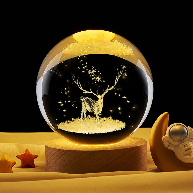 Glowing Planet 3D Crystal Bedside Night Lamp