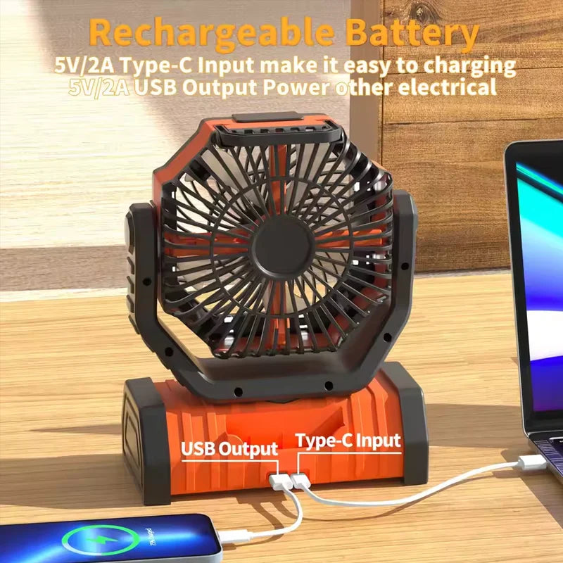 High Capacity Wireless Outdoor Camping Fan