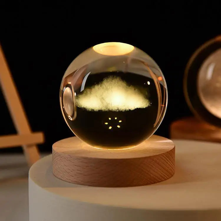 Glowing Planet 3D Crystal Bedside Night Lamp