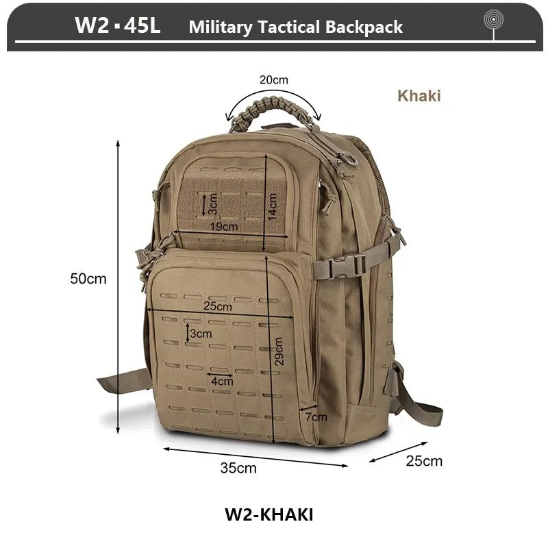 Large Tactical Backpack 45L Hiking Camping Outdoor