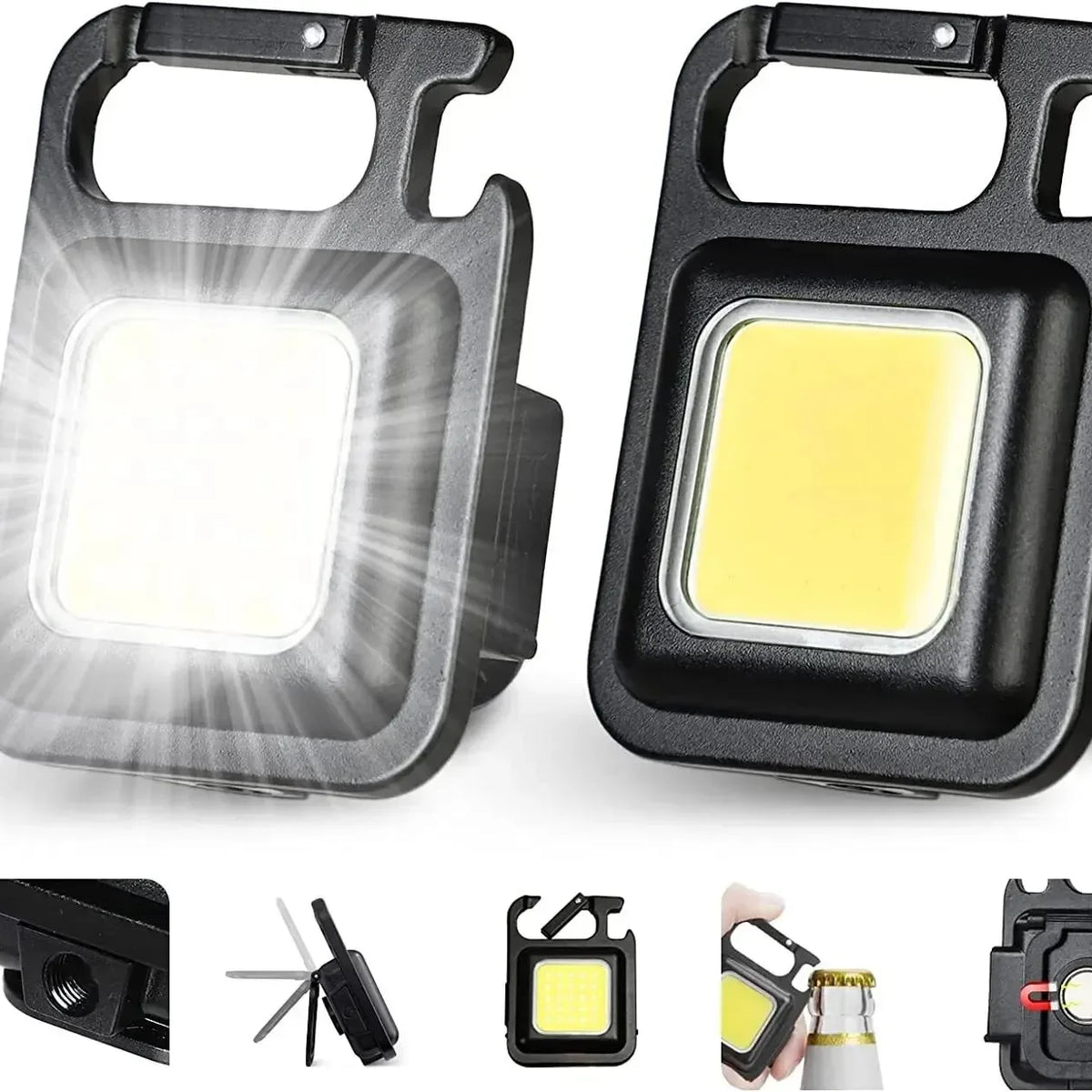 Mini LED Flashlight Keychain with USB Charging