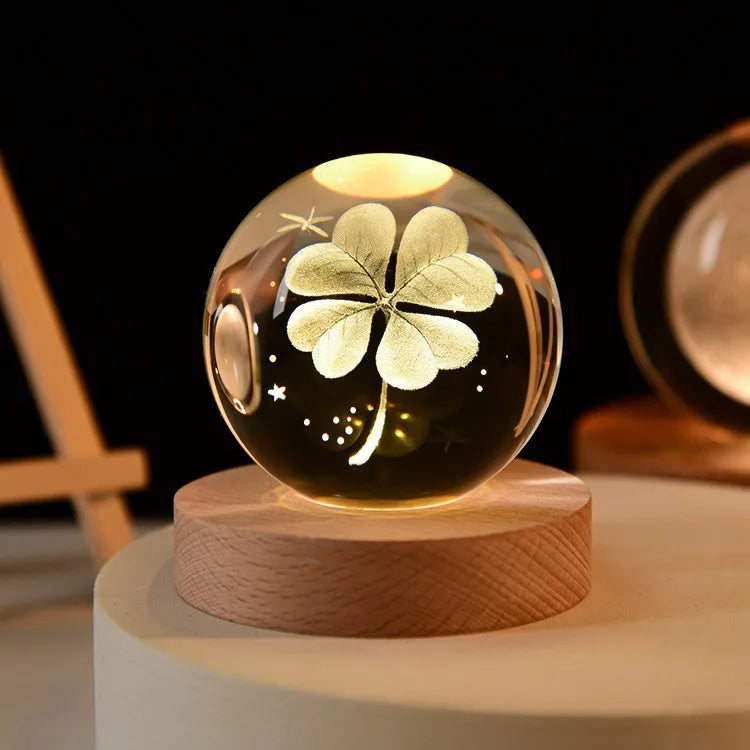 Glowing Planet 3D Crystal Bedside Night Lamp