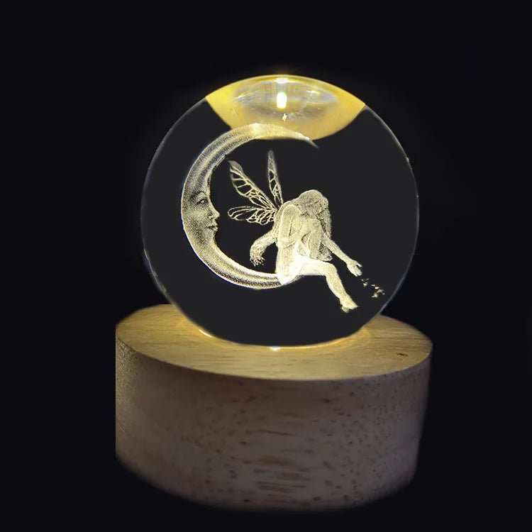 Glowing Planet 3D Crystal Bedside Night Lamp