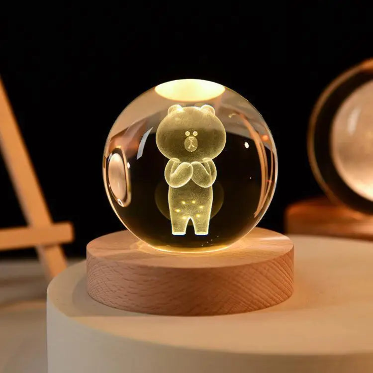 Glowing Planet 3D Crystal Bedside Night Lamp