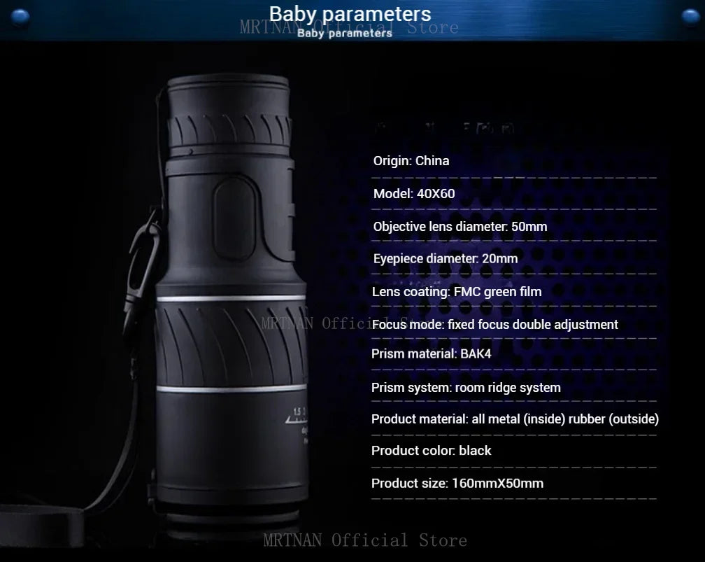 Rubber-Coated Monocular with Dual Focus