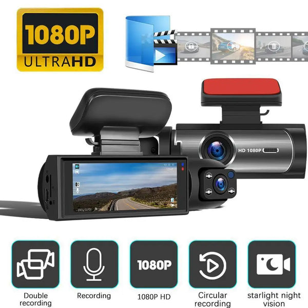 Dual Lens Dash Cam With IR Night Vision