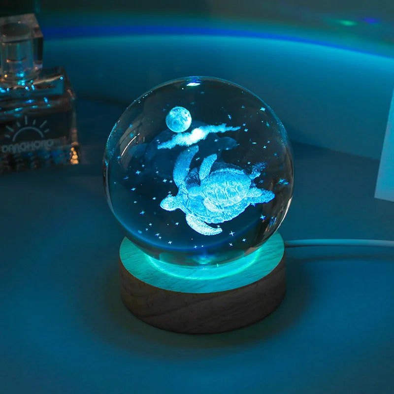 Glowing Planet 3D Crystal Bedside Night Lamp