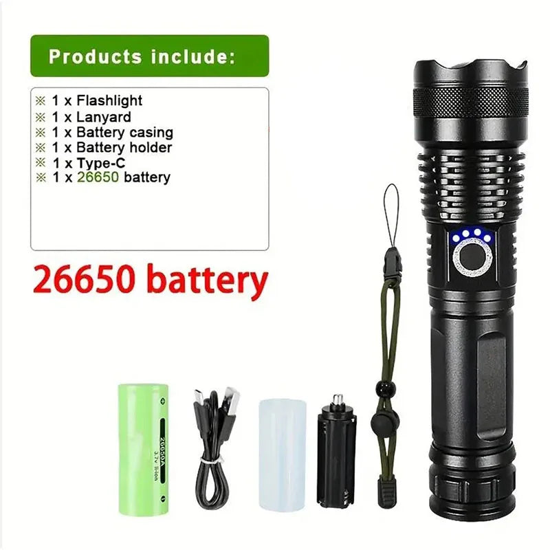 Ultra Bright Tactical Rechargeable LED Flashlight
