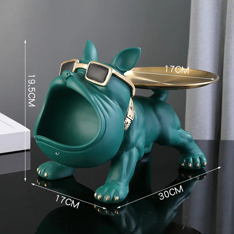 Bulldog Resin Sculpture Home Storage Box Décor