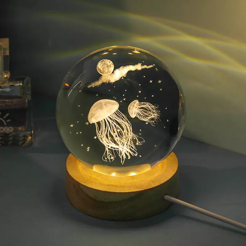 Glowing Planet 3D Crystal Bedside Night Lamp