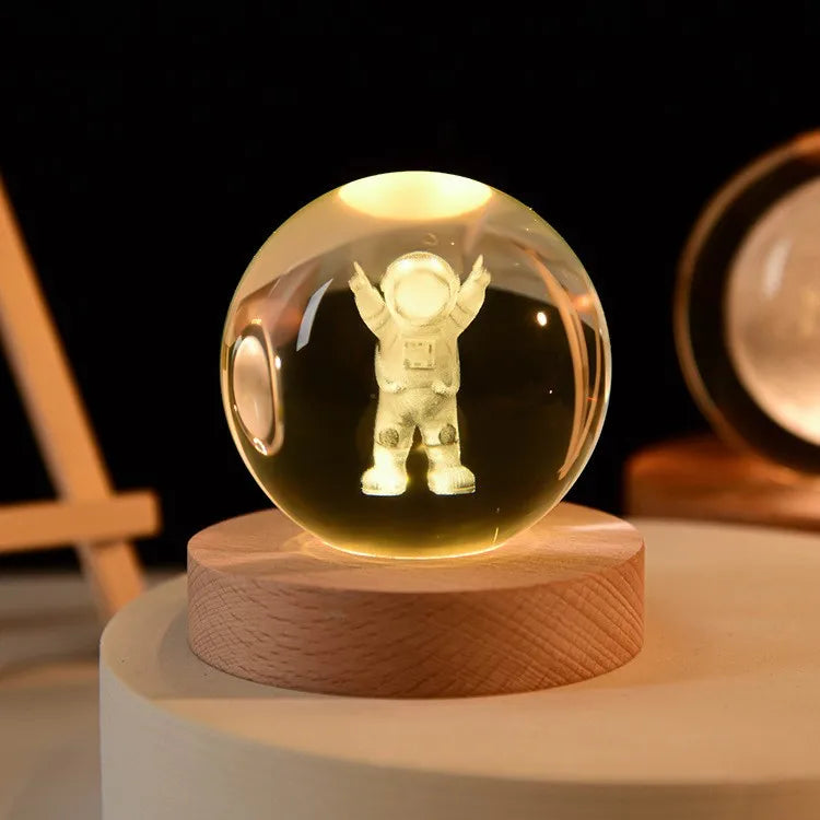 Glowing Planet 3D Crystal Bedside Night Lamp
