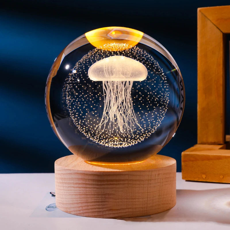 Glowing Planet 3D Crystal Bedside Night Lamp
