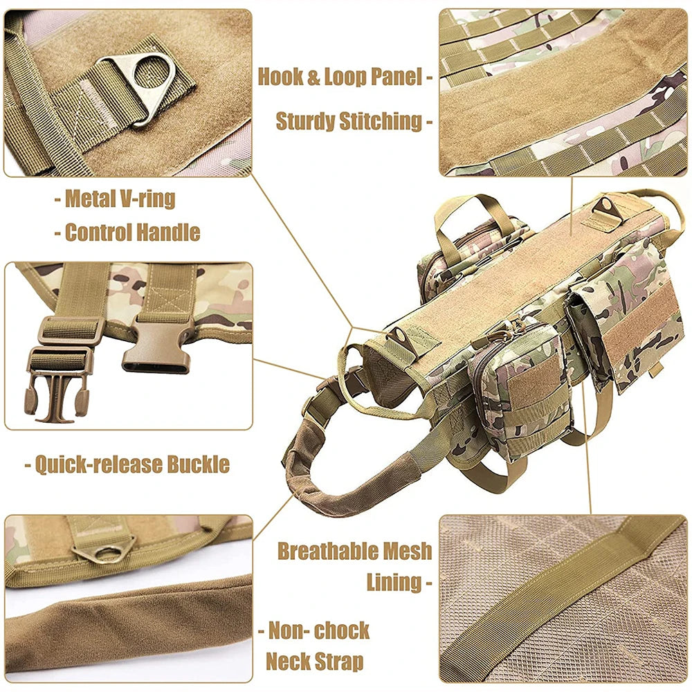 Camouflage Dog Harness for German Shepherds