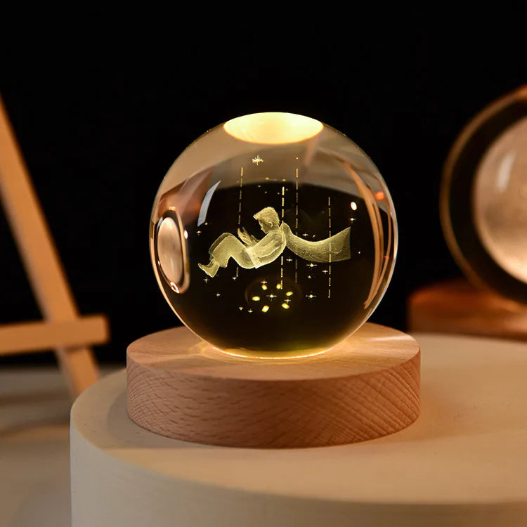 Glowing Planet 3D Crystal Bedside Night Lamp