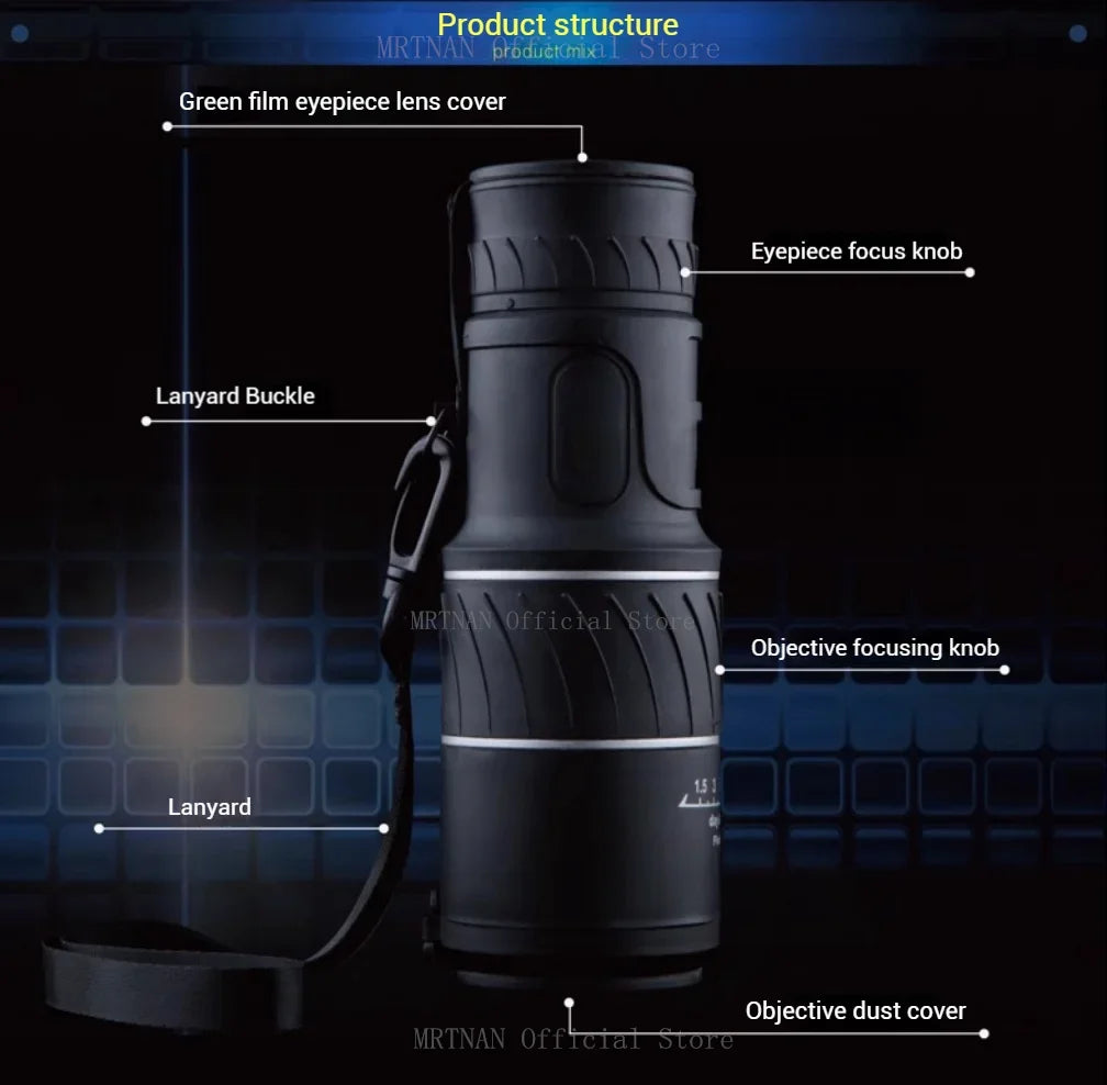 Rubber-Coated Monocular with Dual Focus