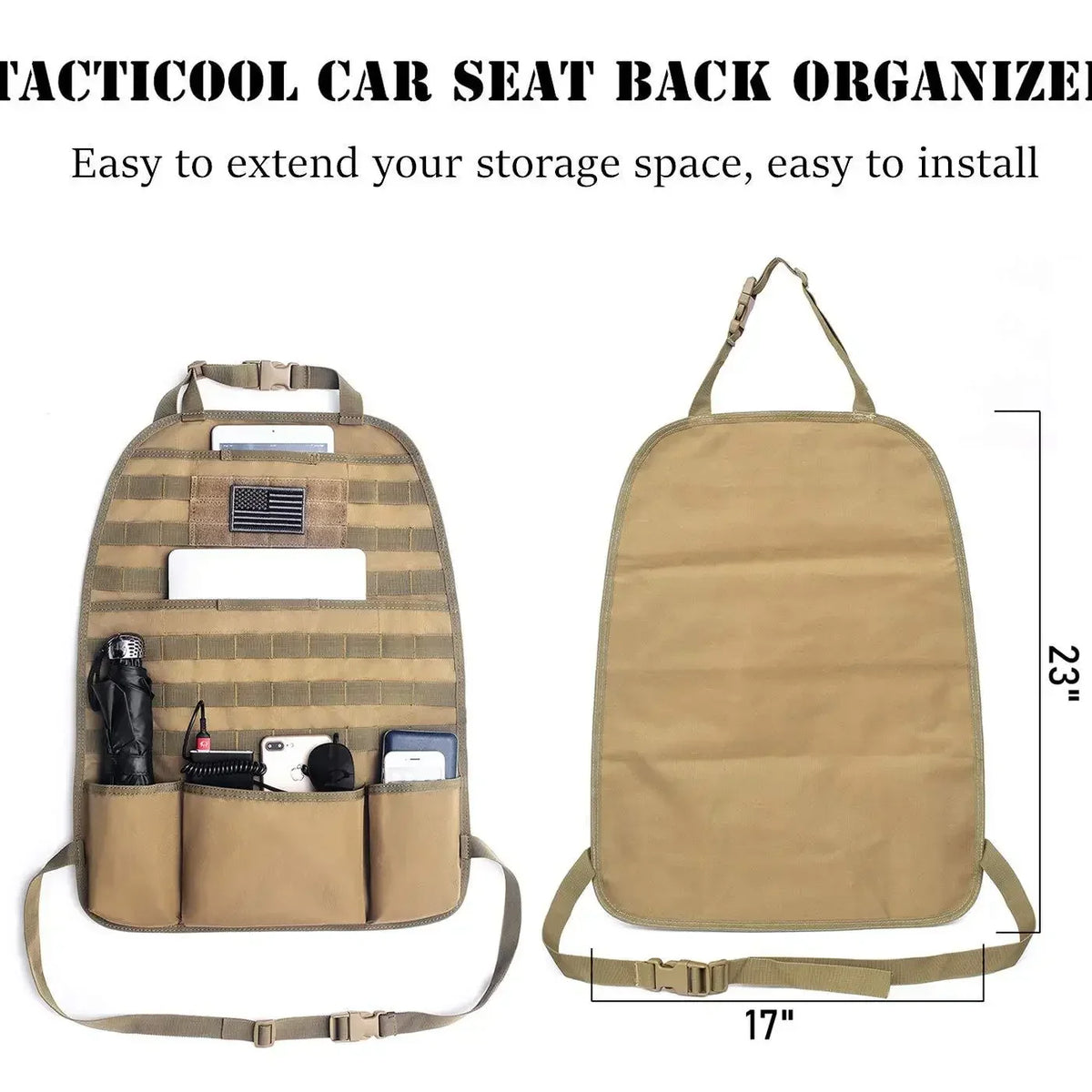 Vehicle Seat Protector With Molle Storage