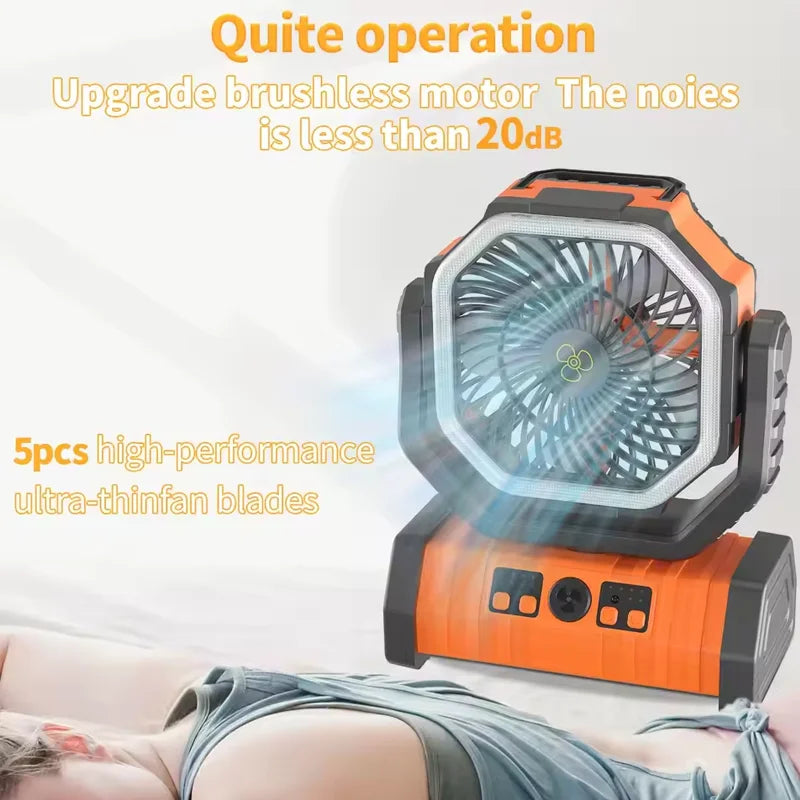 High Capacity Wireless Outdoor Camping Fan