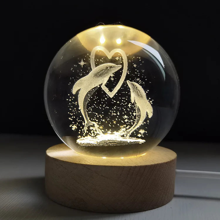 Glowing Planet 3D Crystal Bedside Night Lamp