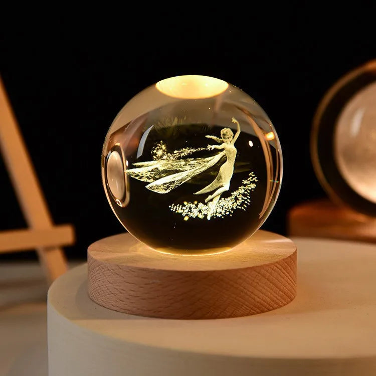 Glowing Planet 3D Crystal Bedside Night Lamp