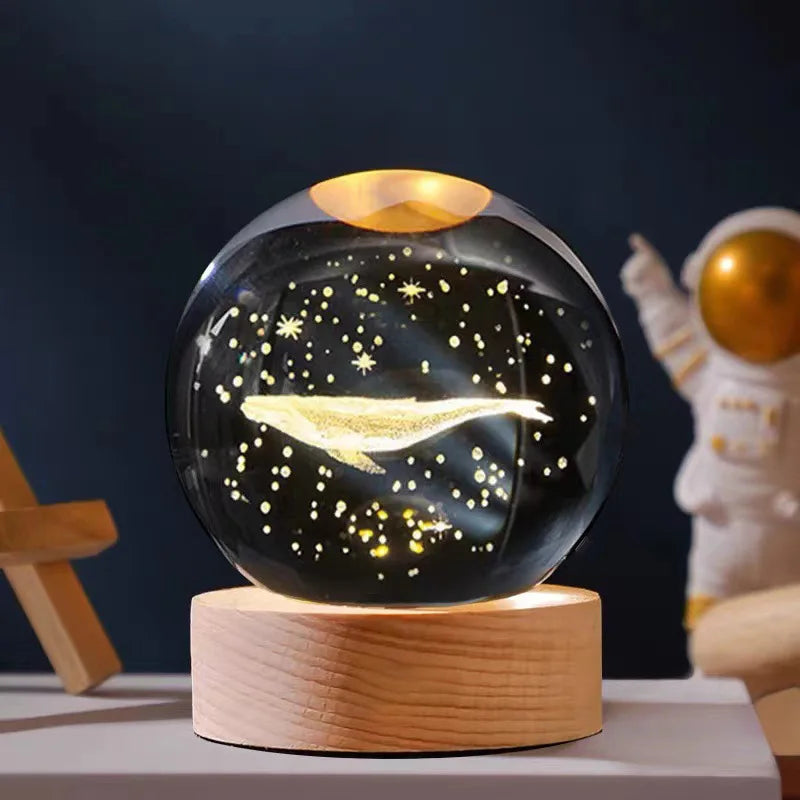 Glowing Planet 3D Crystal Bedside Night Lamp