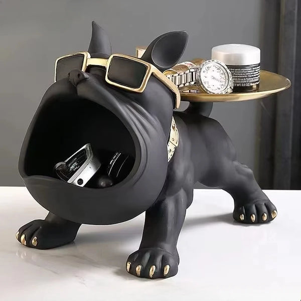 Bulldog Resin Sculpture Home Storage Box Décor